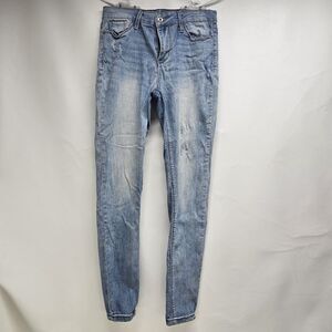 True Craft Women’s Slim Jeans Size 9 Blue Distressed RN31704 Stretch Denim